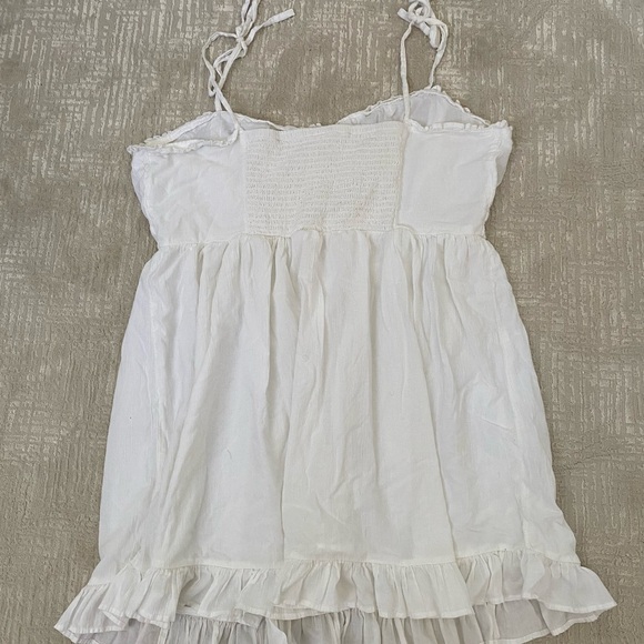 Aerie White/Cream Mini Corset Dress Size XXL/2x with Ruffles and Tie Straps - Picture 10 of 15